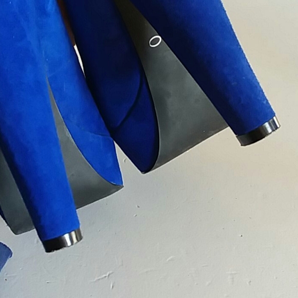 Aldo Blue suede Peeptoe block heels - Picture 6 of 8